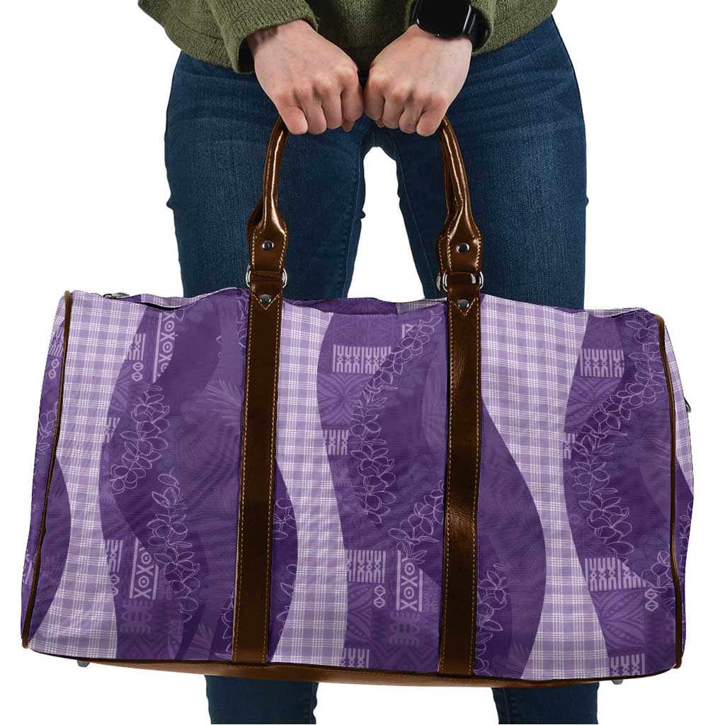 Polynesian Tribal Pattern Patchwork Picturesque Travel Bag Deep Violet