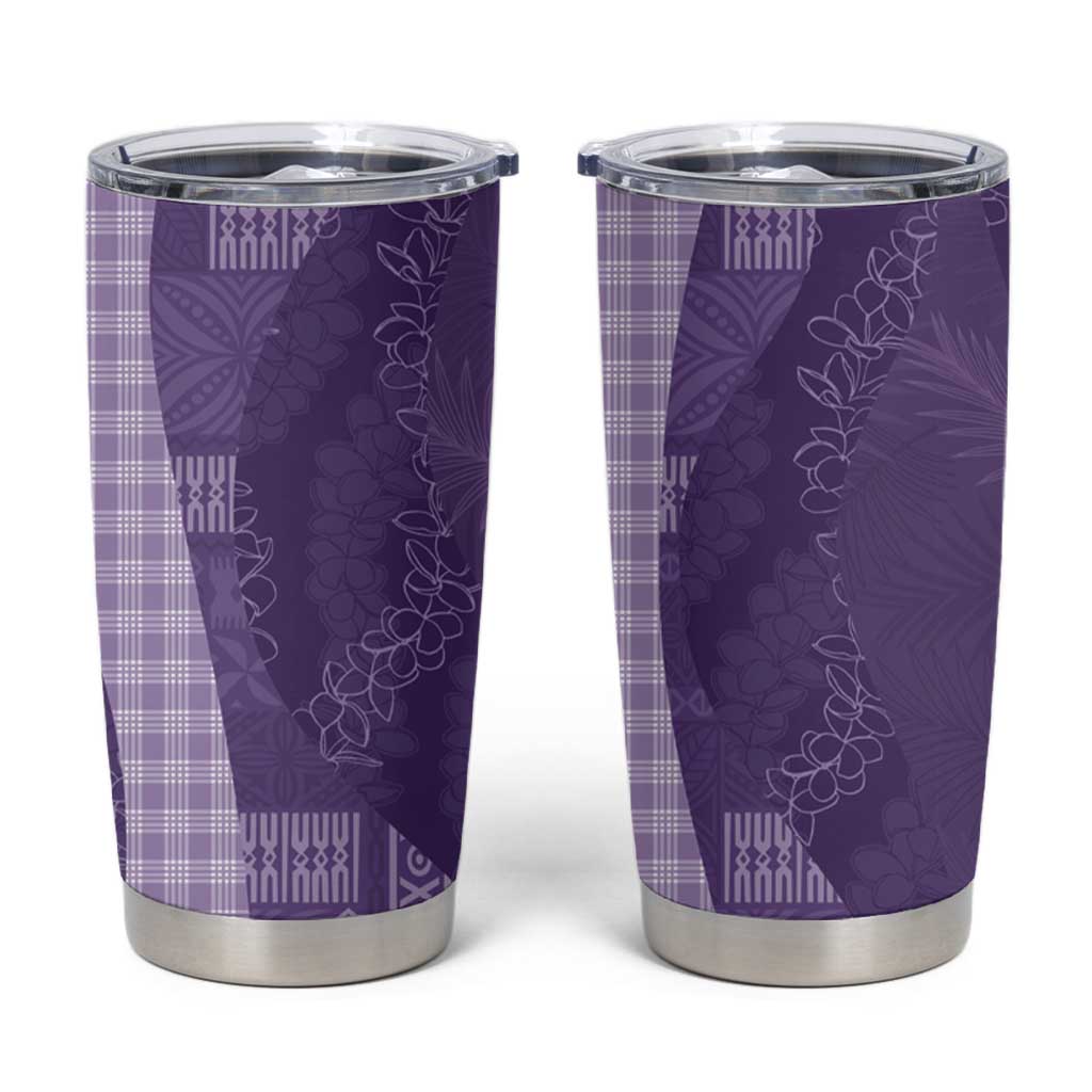 Polynesian Tribal Pattern Patchwork Picturesque Tumbler Cup Deep Violet