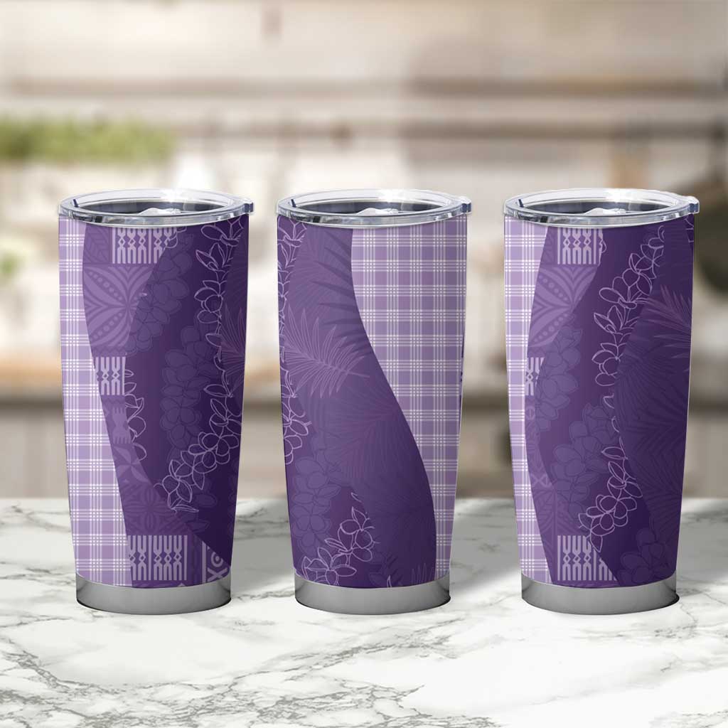 Polynesian Tribal Pattern Patchwork Picturesque Tumbler Cup Deep Violet