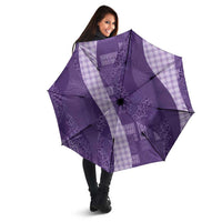 Polynesian Tribal Pattern Patchwork Picturesque Umbrella Deep Violet
