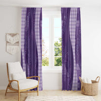 Polynesian Tribal Pattern Patchwork Picturesque Window Curtain Deep Violet