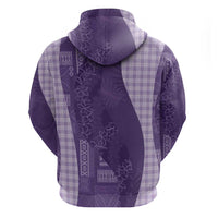 Polynesian Tribal Pattern Patchwork Picturesque Zip Hoodie Deep Violet