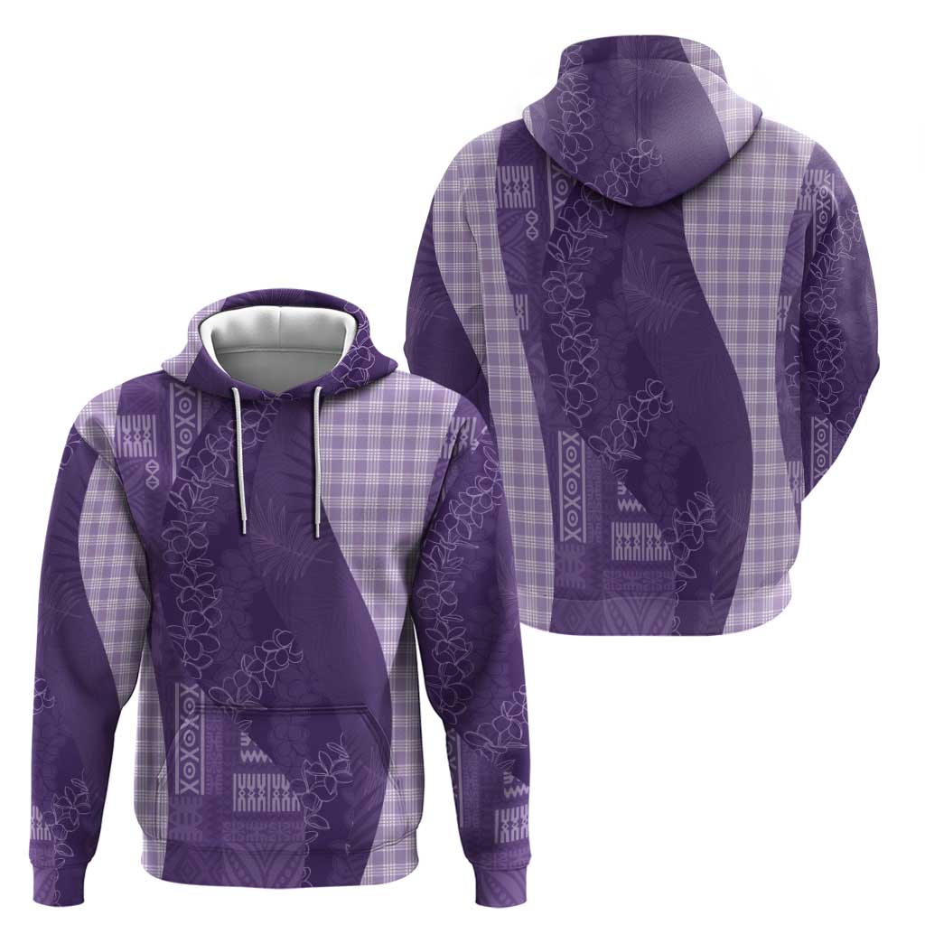 Polynesian Tribal Pattern Patchwork Picturesque Zip Hoodie Deep Violet