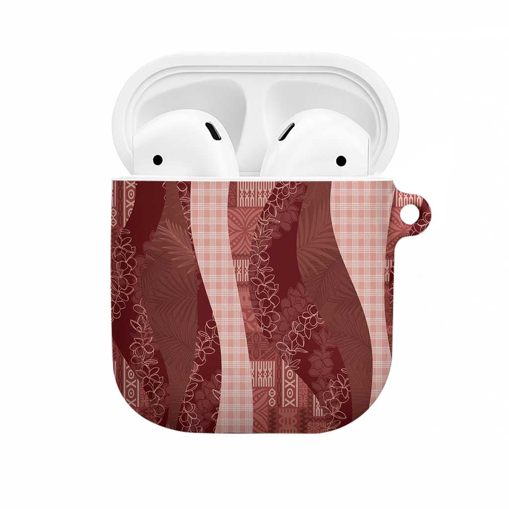 Polynesian Tribal Pattern Patchwork Picturesque AirPods Case Crimson