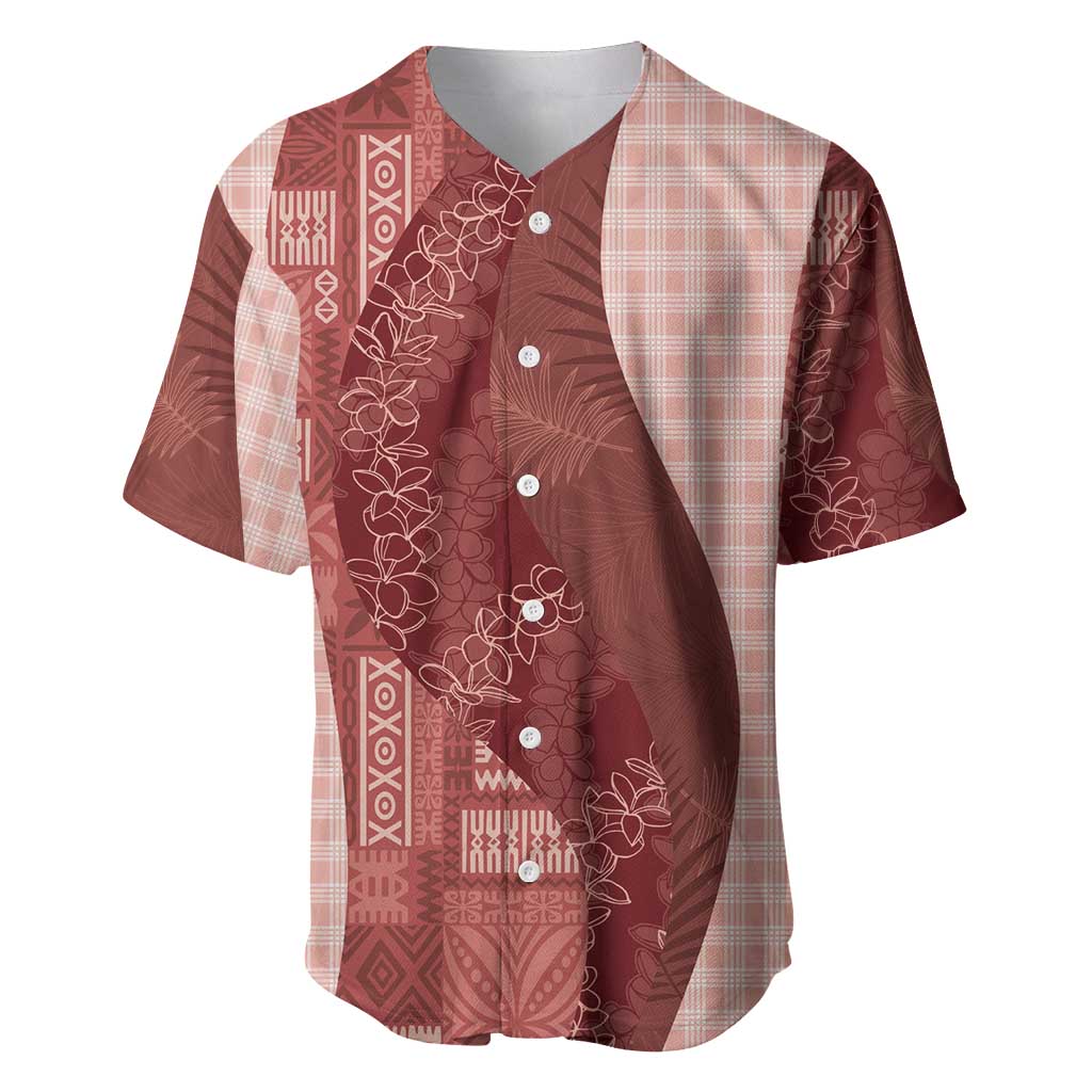 Polynesian Tribal Pattern Patchwork Picturesque Baseball Jersey Crimson