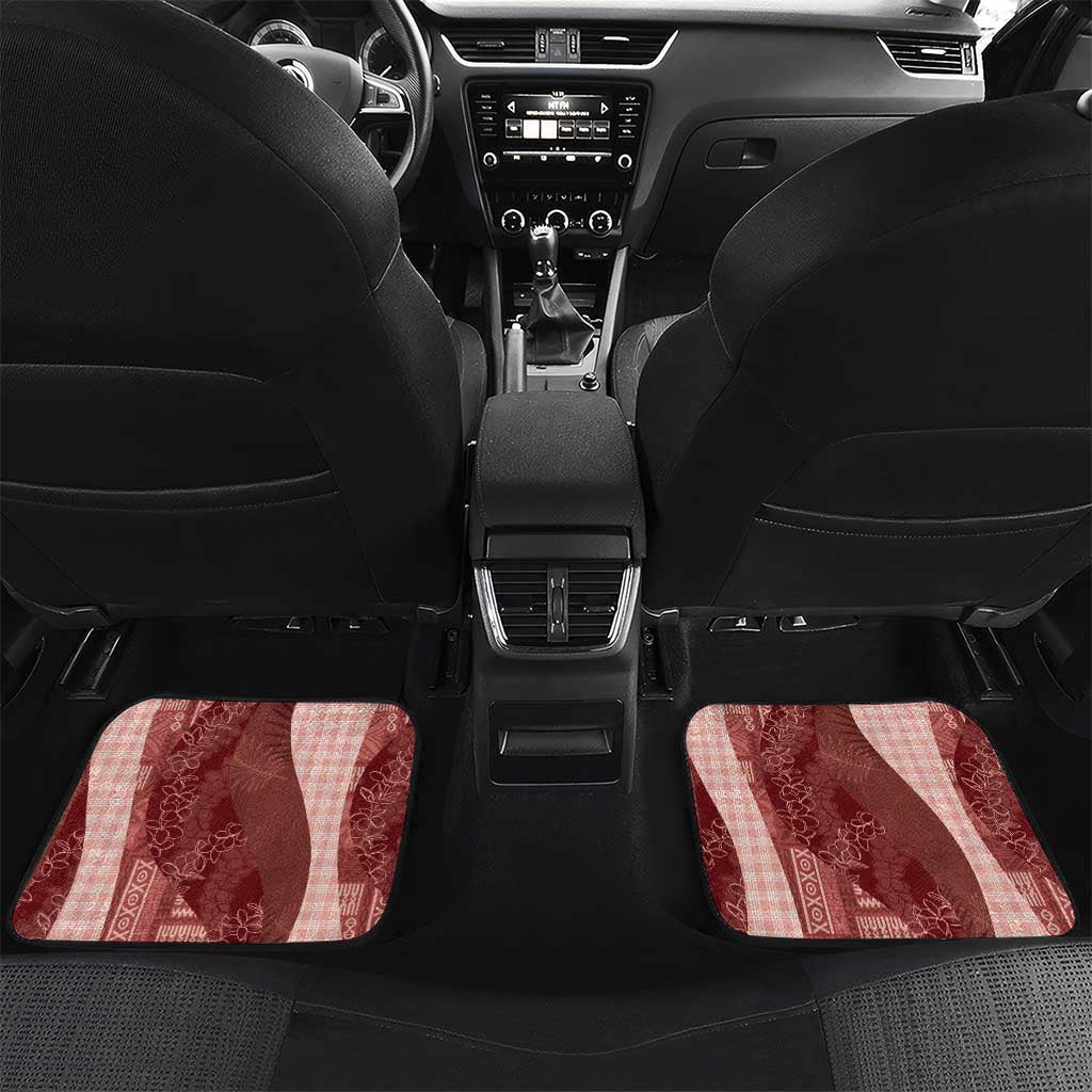Polynesian Tribal Pattern Patchwork Picturesque Car Mats Crimson