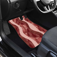 Polynesian Tribal Pattern Patchwork Picturesque Car Mats Crimson