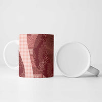 Polynesian Tribal Pattern Patchwork Picturesque Ceramic Mug Crimson