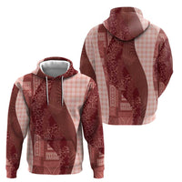 Polynesian Tribal Pattern Patchwork Picturesque Hoodie Crimson