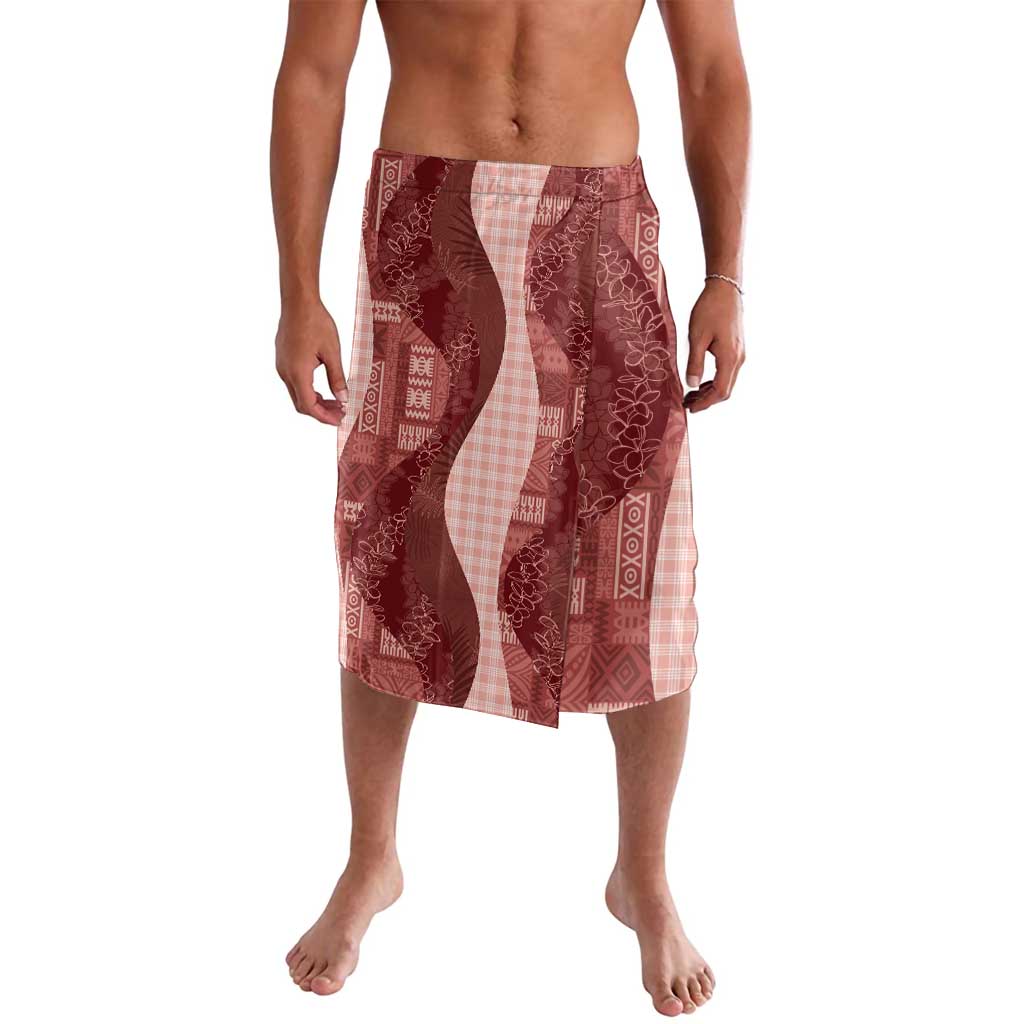 Polynesian Tribal Pattern Patchwork Picturesque Lavalava Crimson