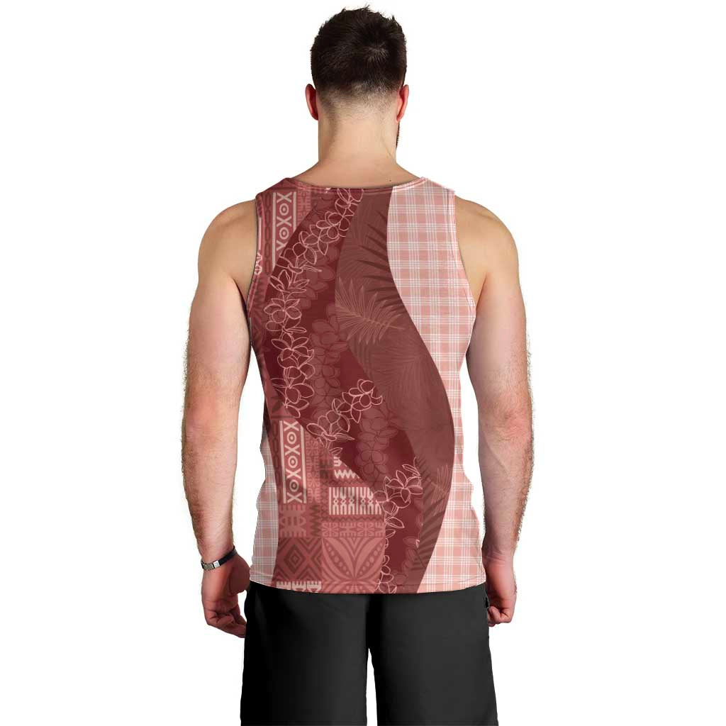 Polynesian Tribal Pattern Patchwork Picturesque Men Tank Top Crimson