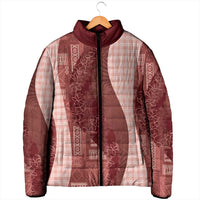 Polynesian Tribal Pattern Patchwork Picturesque Padded Jacket Crimson
