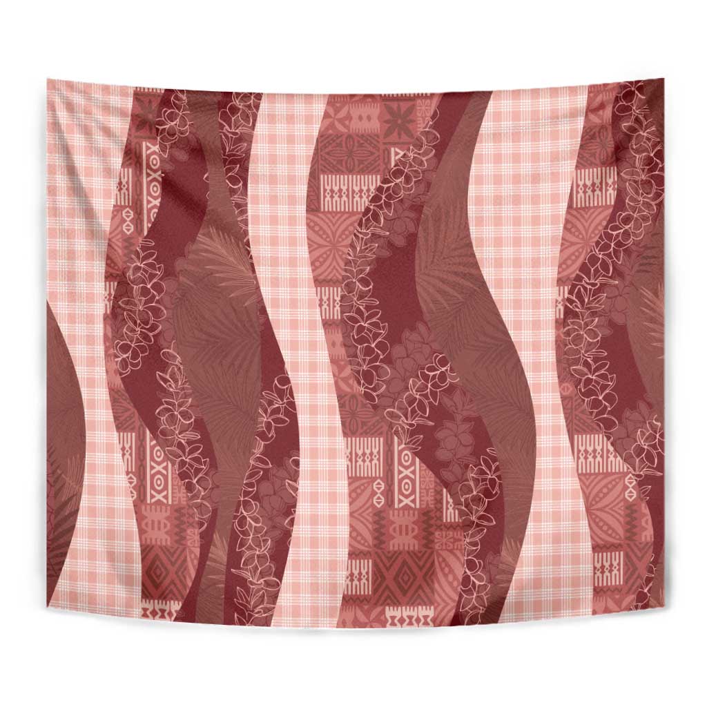 Polynesian Tribal Pattern Patchwork Picturesque Tapestry Crimson