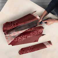 Polynesian Tribal Pattern Patchwork Picturesque Umbrella Crimson
