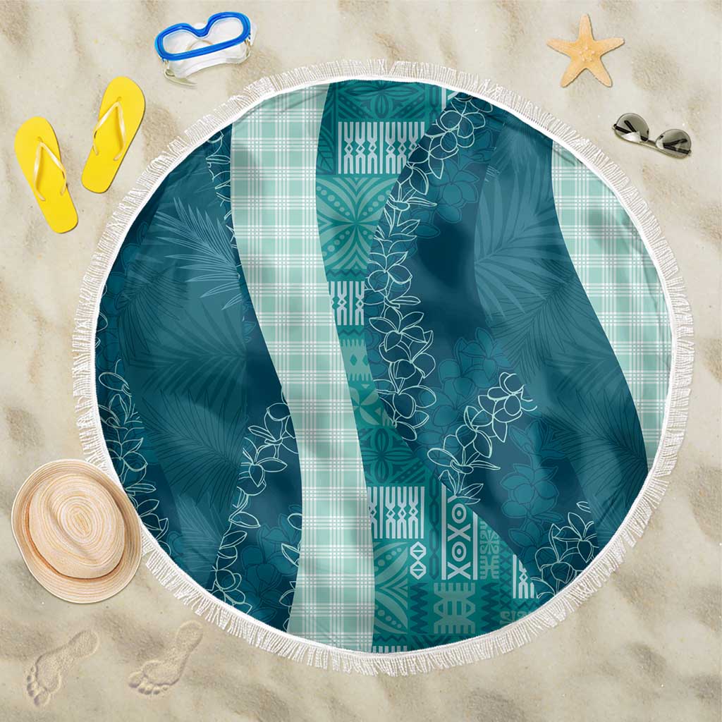 Polynesian Tribal Pattern Patchwork Picturesque Beach Blanket Oceanic