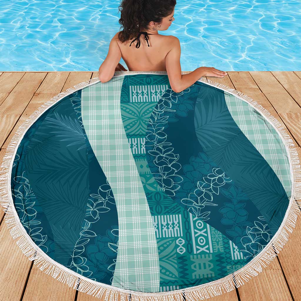 Polynesian Tribal Pattern Patchwork Picturesque Beach Blanket Oceanic