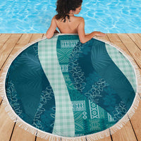 Polynesian Tribal Pattern Patchwork Picturesque Beach Blanket Oceanic