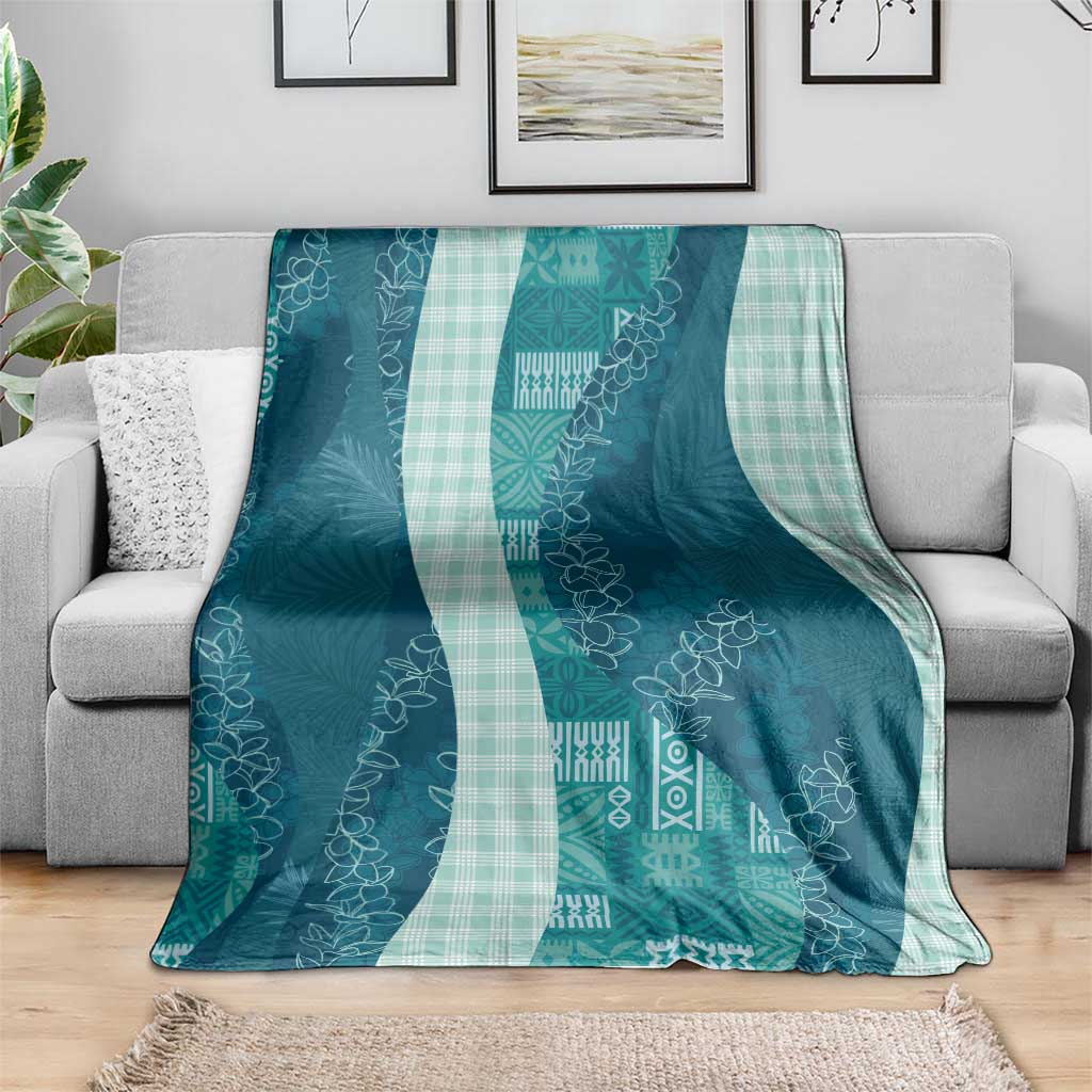 Polynesian Tribal Pattern Patchwork Picturesque Blanket Oceanic