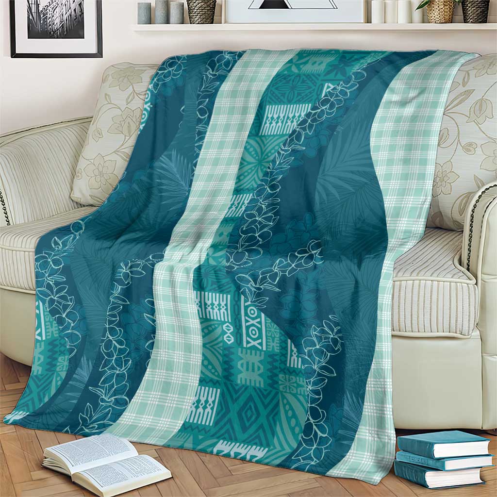Polynesian Tribal Pattern Patchwork Picturesque Blanket Oceanic