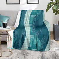 Polynesian Tribal Pattern Patchwork Picturesque Blanket Oceanic