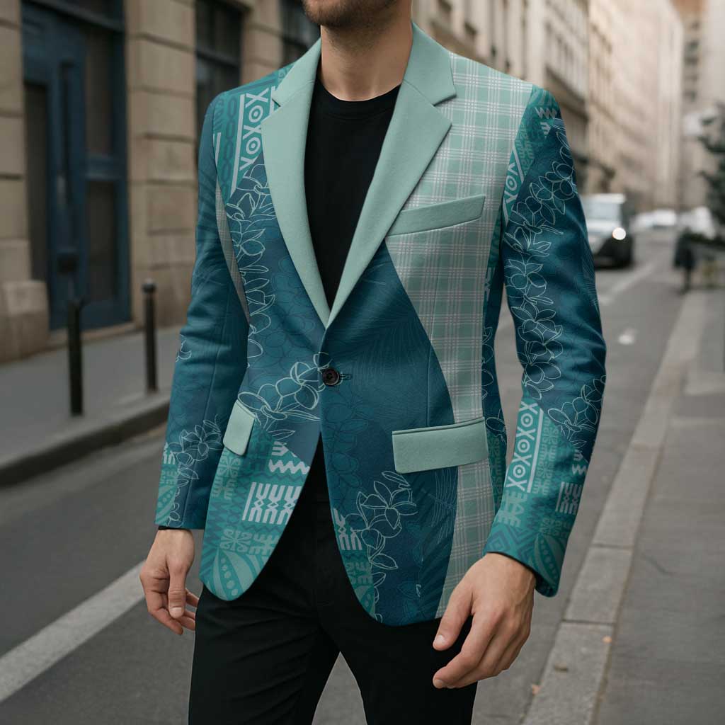 Polynesian Tribal Pattern Patchwork Picturesque Blazer Oceanic