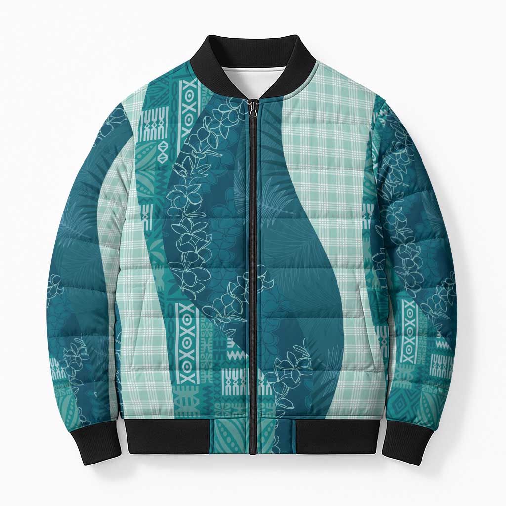Polynesian Tribal Pattern Patchwork Picturesque Bomber Puffer Jacket Oceanic