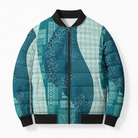 Polynesian Tribal Pattern Patchwork Picturesque Bomber Puffer Jacket Oceanic