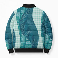 Polynesian Tribal Pattern Patchwork Picturesque Bomber Puffer Jacket Oceanic