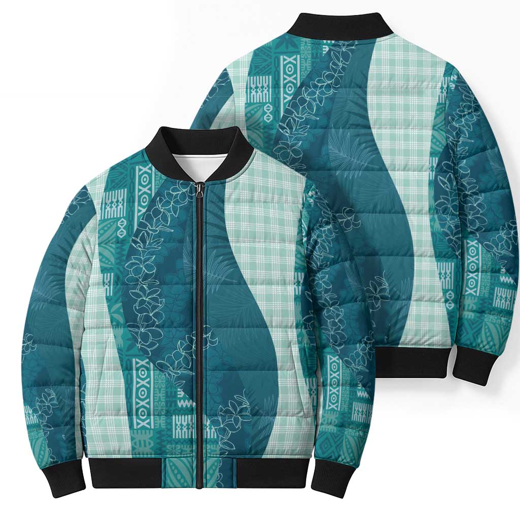 Polynesian Tribal Pattern Patchwork Picturesque Bomber Puffer Jacket Oceanic