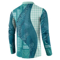 Polynesian Tribal Pattern Patchwork Picturesque Button Sweatshirt Oceanic