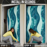 Polynesian Tribal Pattern Patchwork Picturesque Door Cover Oceanic