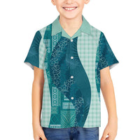 Polynesian Tribal Pattern Patchwork Picturesque Family Matching Off Shoulder Maxi Dress and Hawaiian Shirt Oceanic