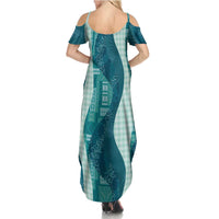 Polynesian Tribal Pattern Patchwork Picturesque Family Matching Summer Maxi Dress and Hawaiian Shirt Oceanic