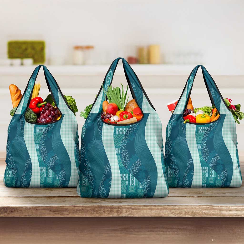 Polynesian Tribal Pattern Patchwork Picturesque Grocery Bag Oceanic