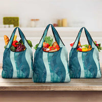Polynesian Tribal Pattern Patchwork Picturesque Grocery Bag Oceanic
