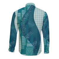 Polynesian Tribal Pattern Patchwork Picturesque Long Sleeve Button Shirt Oceanic