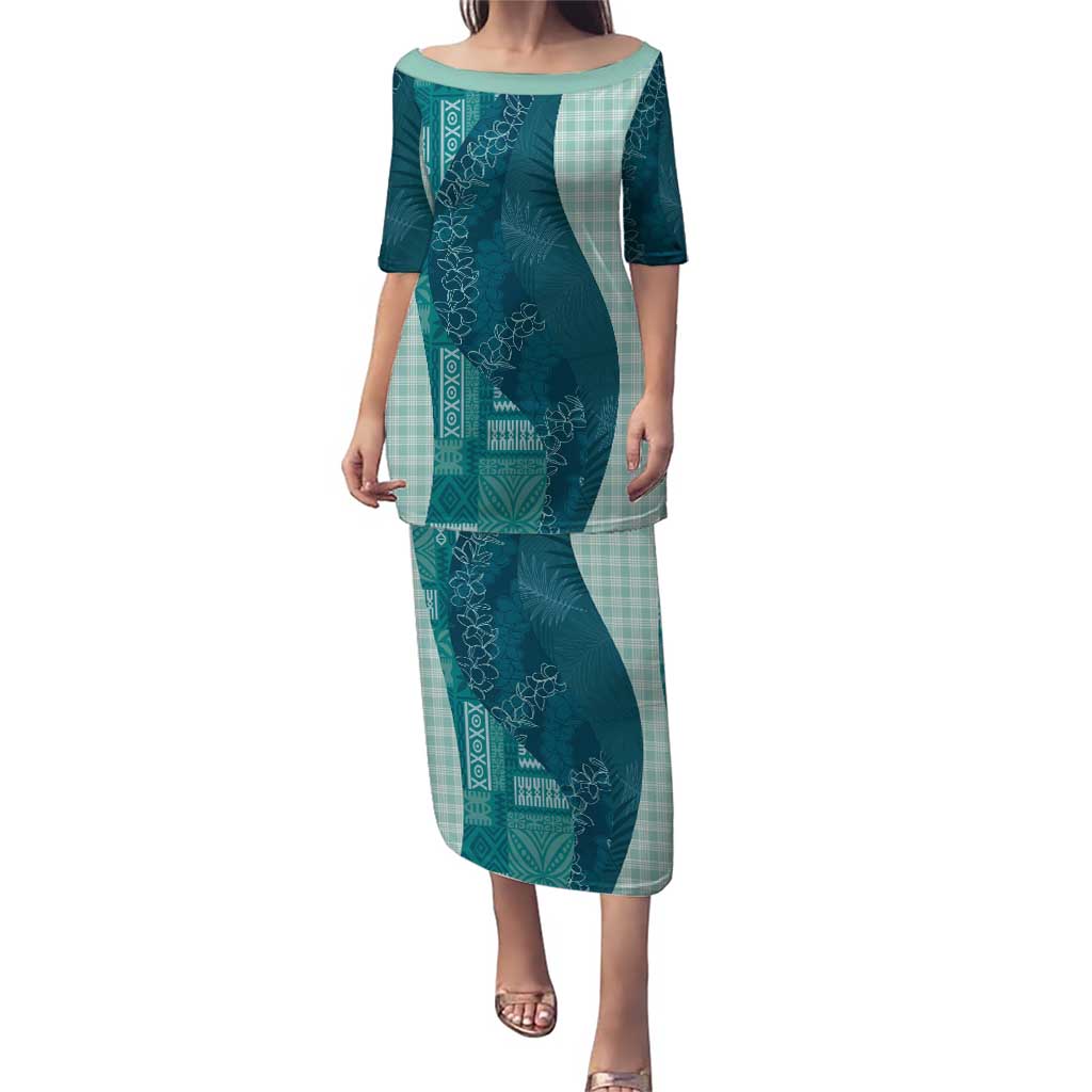 Polynesian Tribal Pattern Patchwork Picturesque Puletasi Oceanic