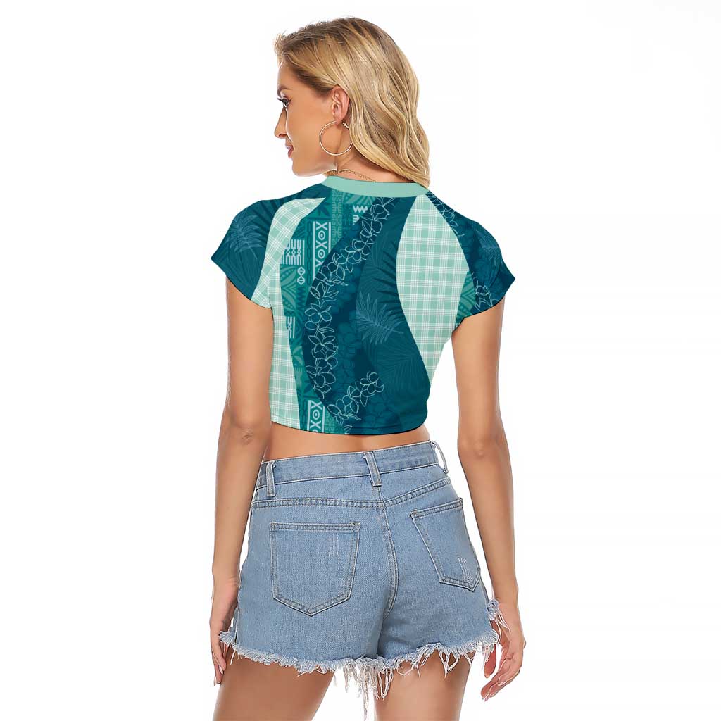 Polynesian Tribal Pattern Patchwork Picturesque Raglan Cropped T Shirt Oceanic