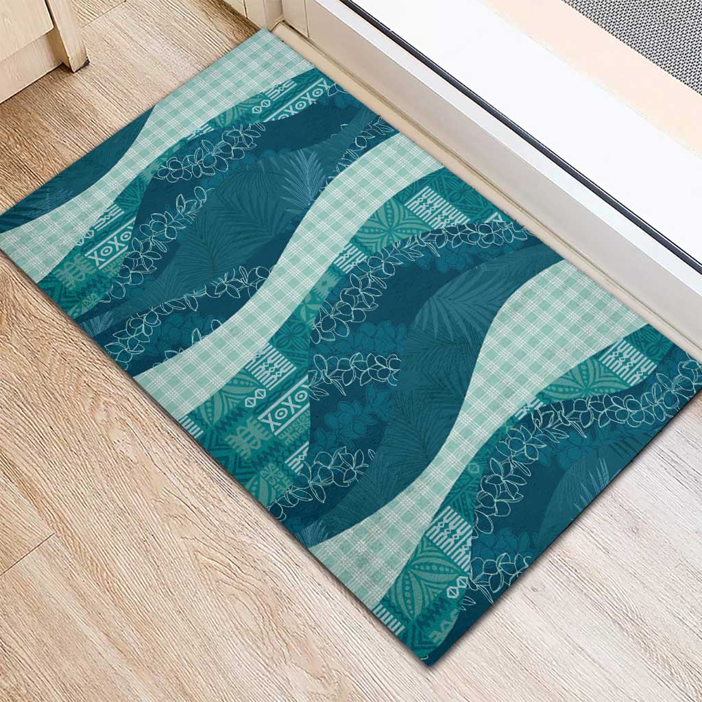 Polynesian Tribal Pattern Patchwork Picturesque Rubber Doormat Oceanic