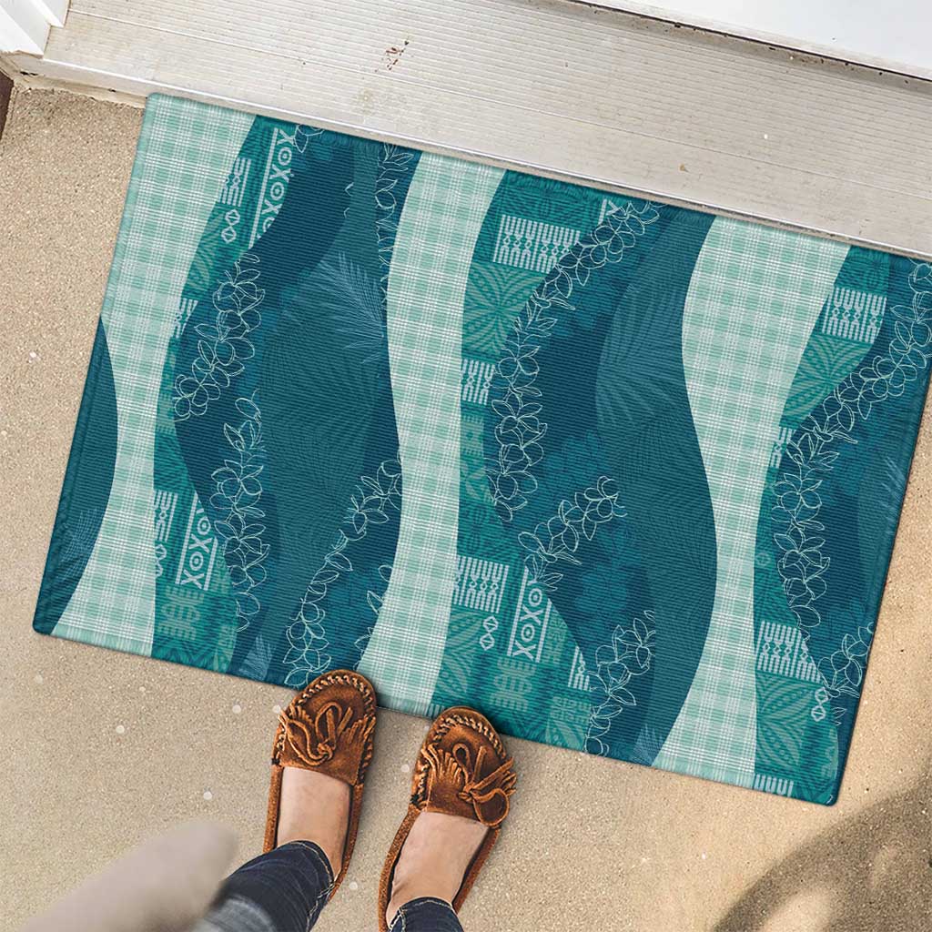 Polynesian Tribal Pattern Patchwork Picturesque Rubber Doormat Oceanic