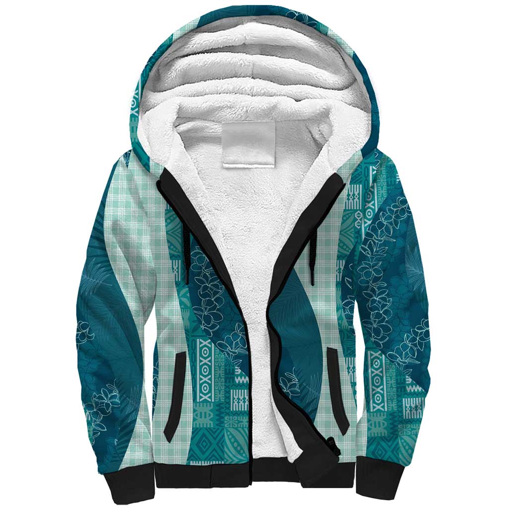 Polynesian Tribal Pattern Patchwork Picturesque Sherpa Hoodie Oceanic