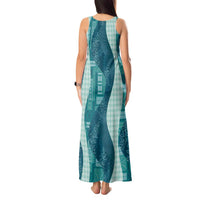 Polynesian Tribal Pattern Patchwork Picturesque Tank Maxi Dress Oceanic