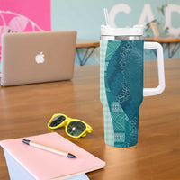 Polynesian Tribal Pattern Patchwork Picturesque Tumbler With Handle Oceanic
