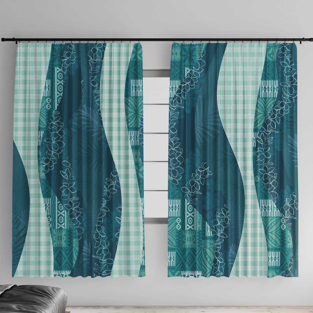 Polynesian Tribal Pattern Patchwork Picturesque Window Curtain Oceanic