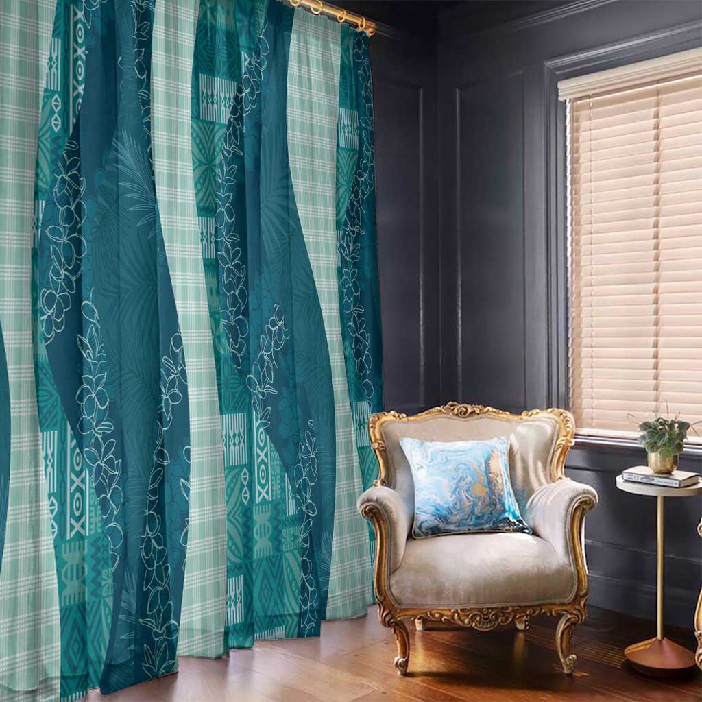 Polynesian Tribal Pattern Patchwork Picturesque Window Curtain Oceanic