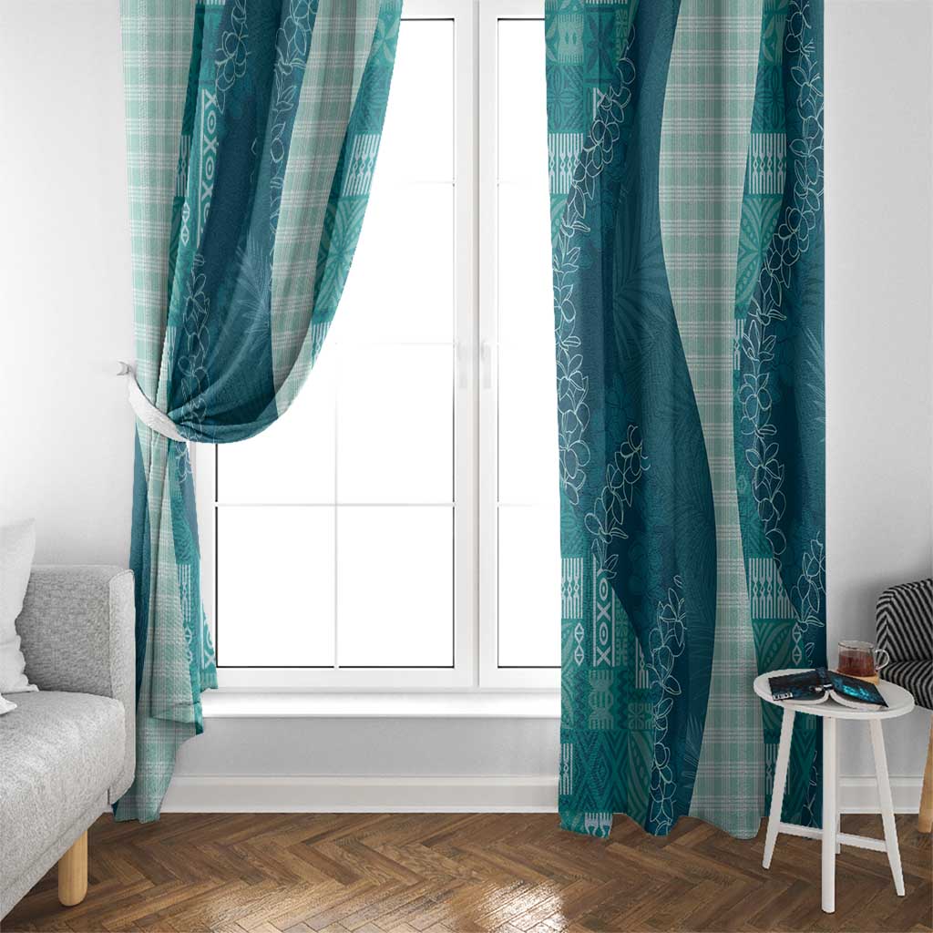 Polynesian Tribal Pattern Patchwork Picturesque Window Curtain Oceanic