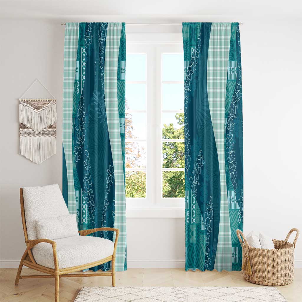 Polynesian Tribal Pattern Patchwork Picturesque Window Curtain Oceanic