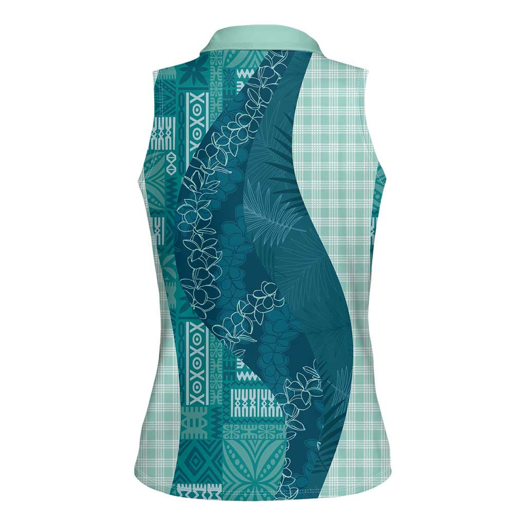 Polynesian Tribal Pattern Patchwork Picturesque Women Sleeveless Polo Shirt Oceanic