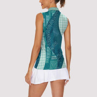 Polynesian Tribal Pattern Patchwork Picturesque Women Sleeveless Polo Shirt Oceanic
