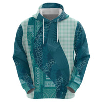 Polynesian Tribal Pattern Patchwork Picturesque Zip Hoodie Oceanic